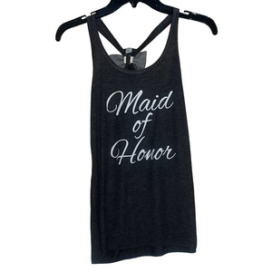 bella canvas maid of honor Gray Tank Top with a bow